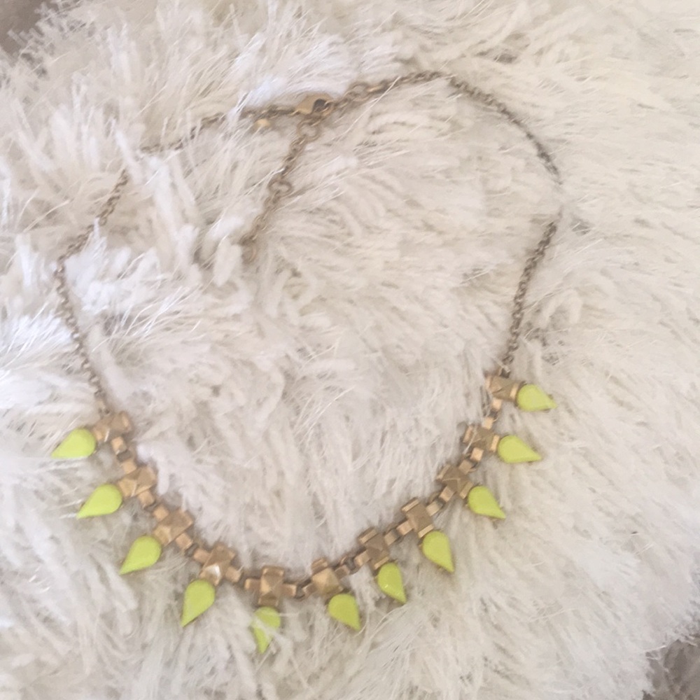 ✨J. Crew Lime Green and Studs Necklace✨